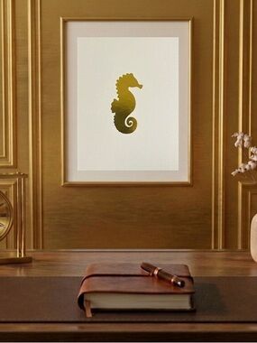 Gold Seahorse Print 5x7